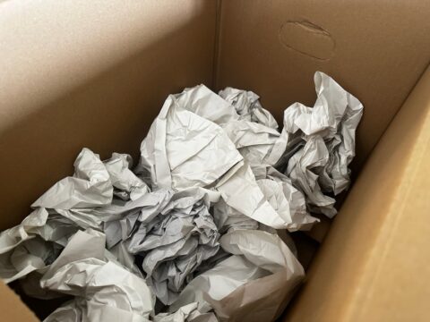 Schäden beim Geschirr vermeiden 1 umzugskarton mit packpapier
